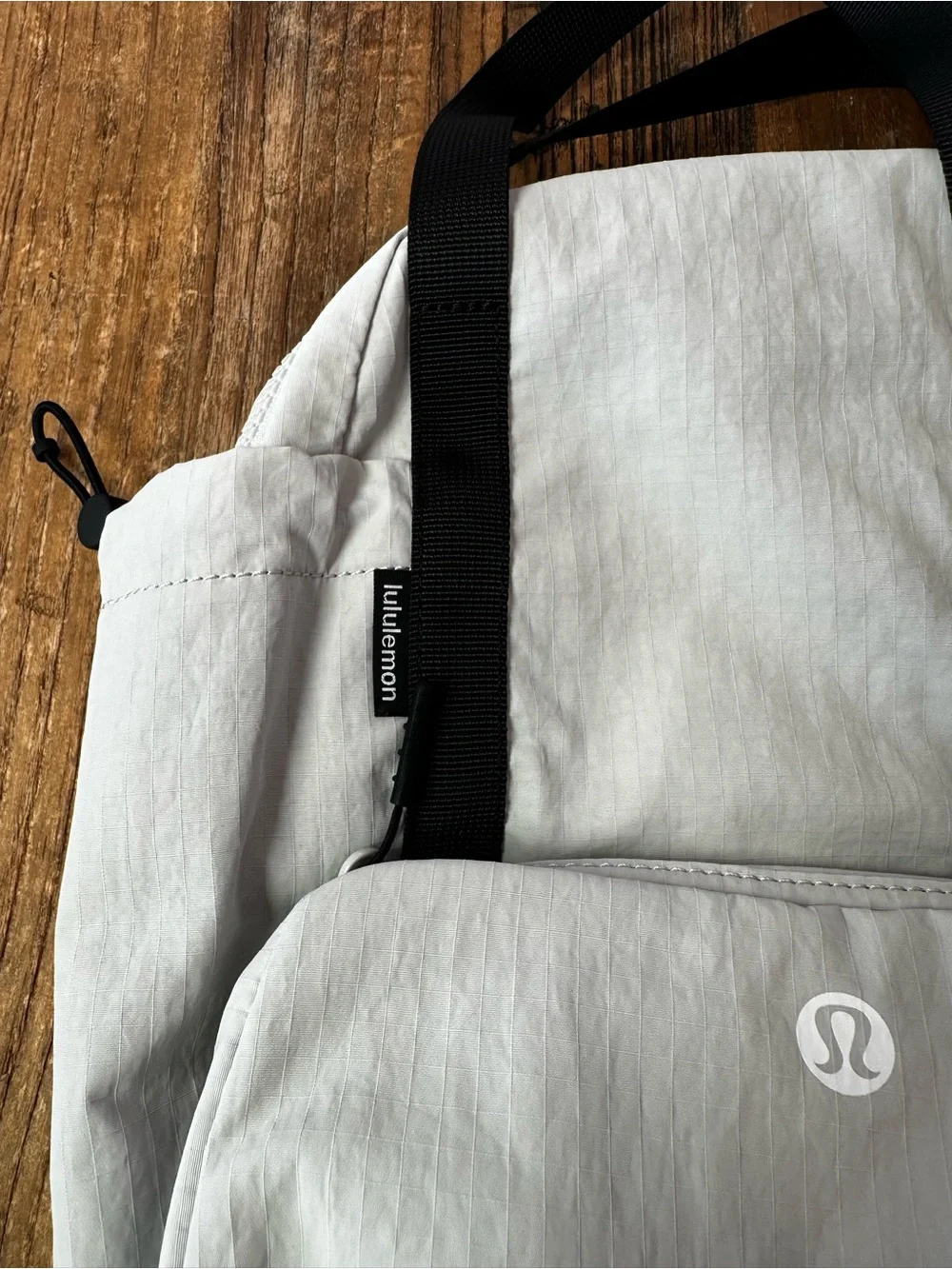 lululemon athletica Light Gray Backpack with Black Straps